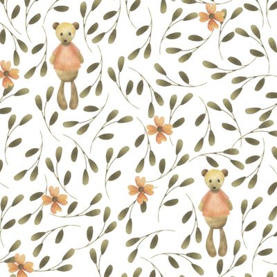 Карамельные мишки.Весна.Цветы на белом