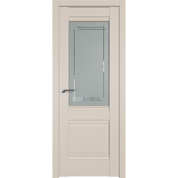 Фото межкомнатной двери экошпон Profil Doors 2U санд остеклённая