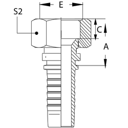 Фитинг DN 10 DKI (Г) 18x1.5 накидная гайка размер под ключ 22