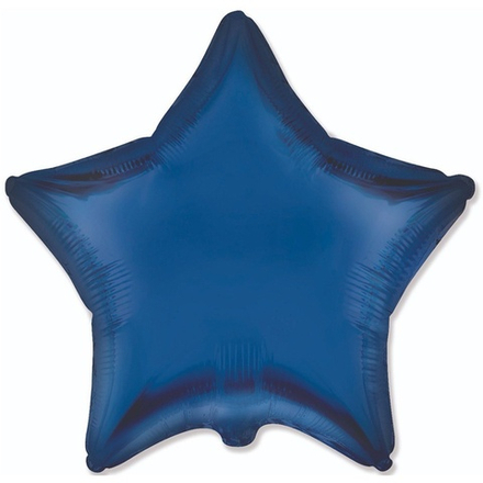 Шар (18''/46 см) Звезда, Темно-синий, Сатин, 1 шт.