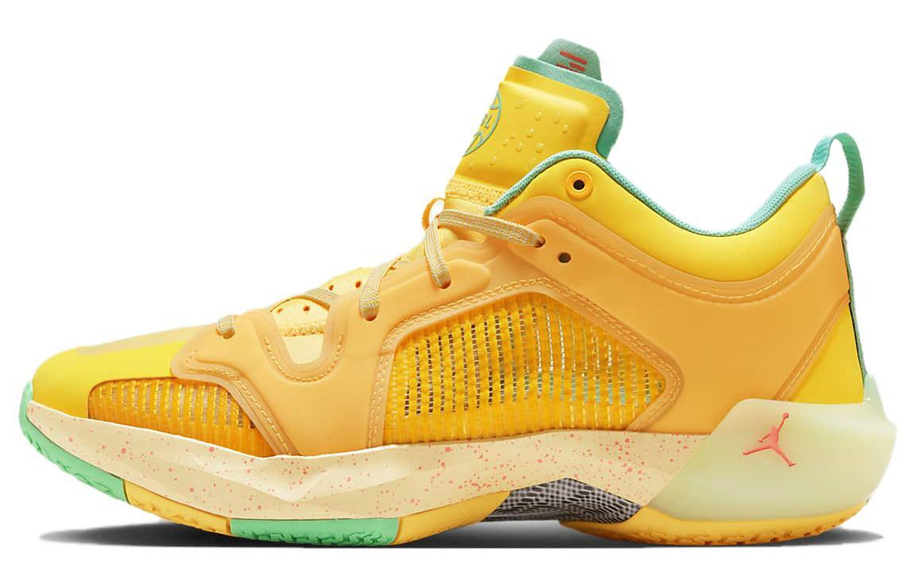 Jordan Air Jordan 37 low PF non-slip wear-resistant low-top basketball shoes for men and women the same yellow-green