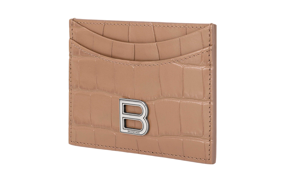 Balenciaga Hourglass Cow Leather Card Holder Card Holder Regular Women"s Khaki
