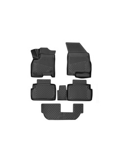 Коврики в салон для CHERY Tiggo 8, 2018-2022 (I), 2022- (Ir), внедорожник 7 мест, 5 шт (полиуретан) ELEMENT3DA0N007210K
