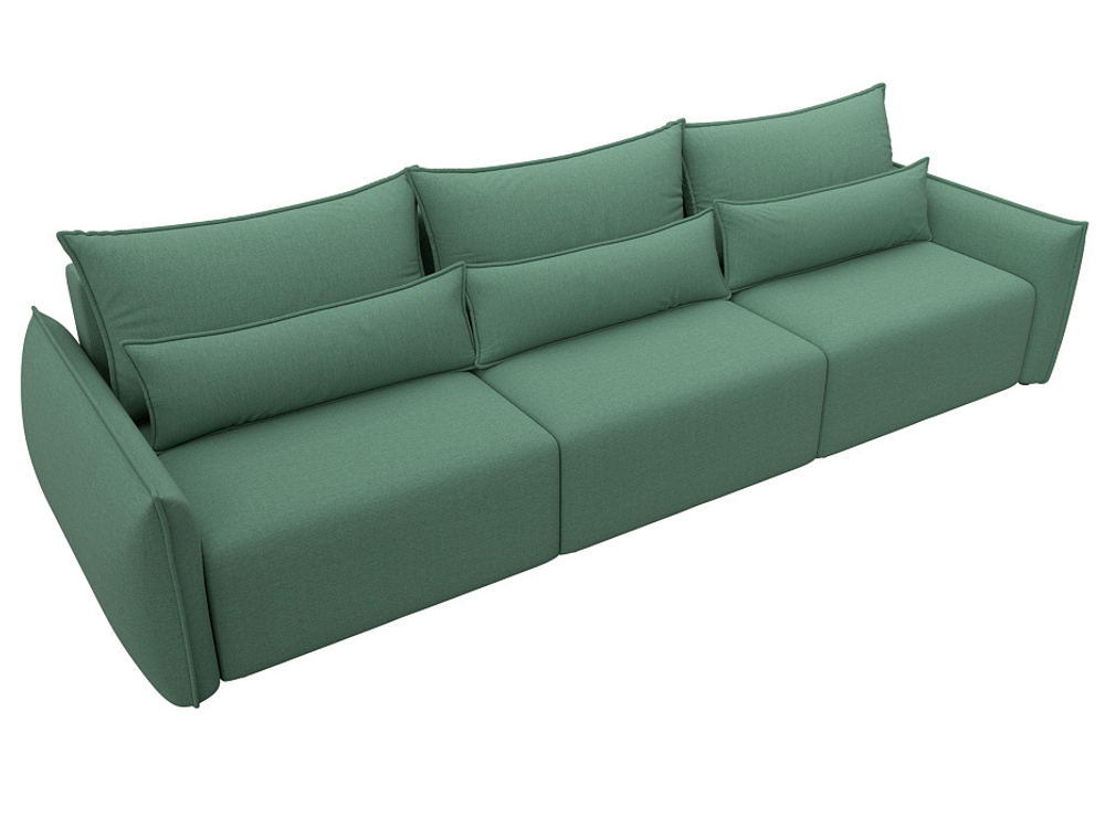 Диван прямой Лига-051 НПБ Лонг РОГОЖКА Амур 11 зеленый