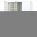 Распашной шкаф  PAX AHEIM с 3 зеркальными дверями и 3 полками (белый)  150*45*240