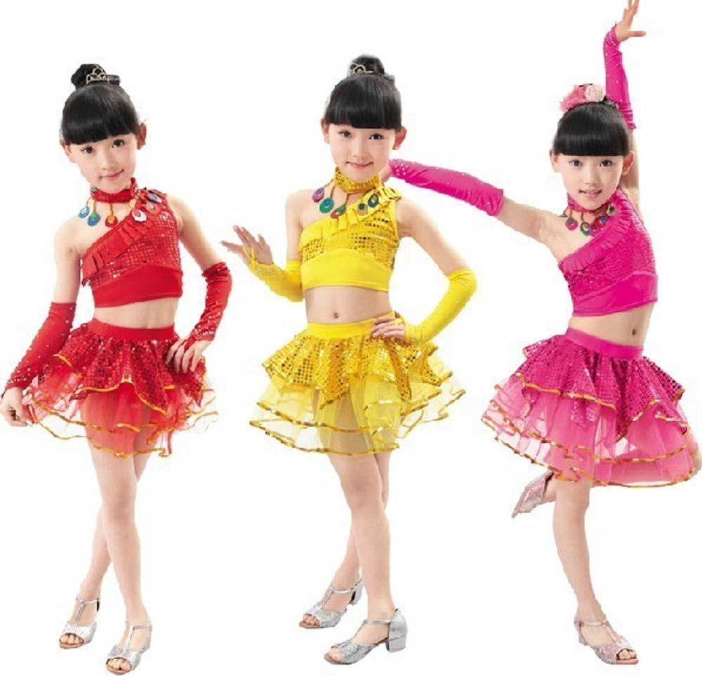 Костюм детский с топом на одно плечо и юбкой