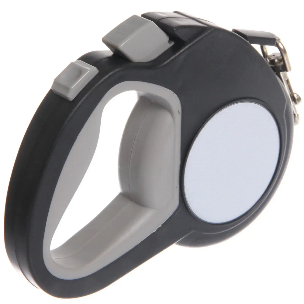 Поводок-рулетка для малых и средних пород со светооражающим элементом «МОЙ БРО», цвет чёрный, 3м, нагрузка до 10кг