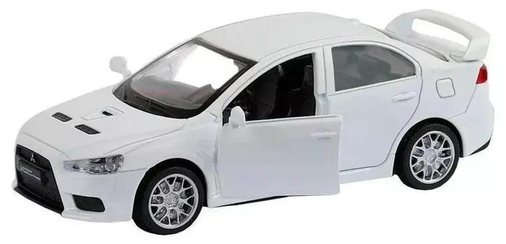 Модель 1:41, Mitsubishi Lancer Evolution, белый, откр. Двери