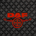 Ковры Daf XF-105 с 2006 года (механика) (экокожа, черный, красный кант, красная вышивка)