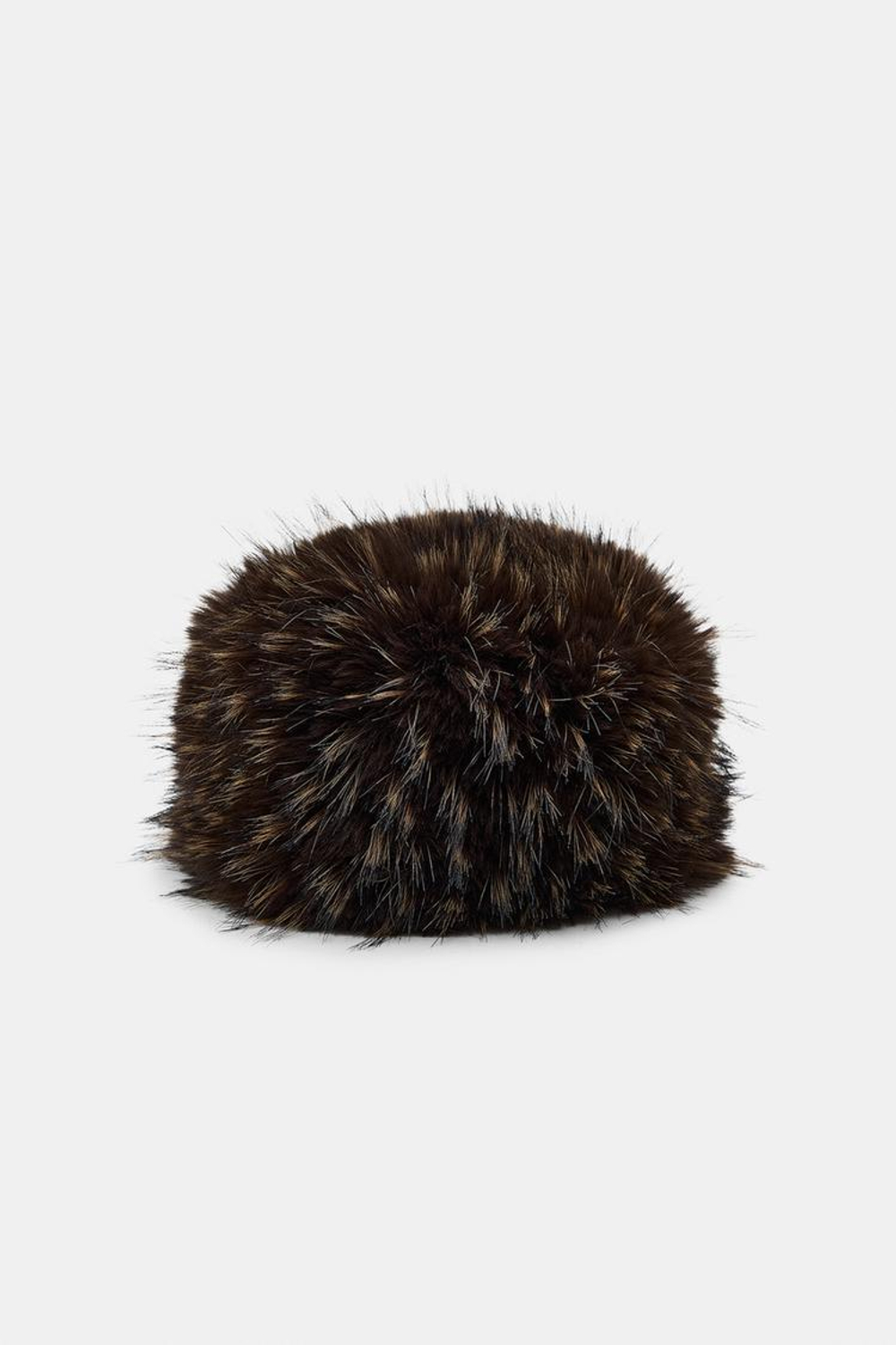 ZARA МЕХОВАЯ ШАПКА, КОРИЧНЕВЫЙ