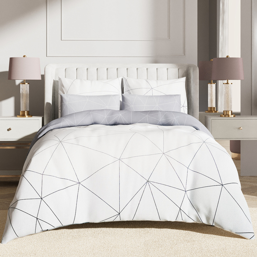 Комплект постельного белья Harmonica 2 сп с простыней на рез. 160х200 САТИН "Мальберри" (2 нав. 70х70 и 2 нав. 50х70)