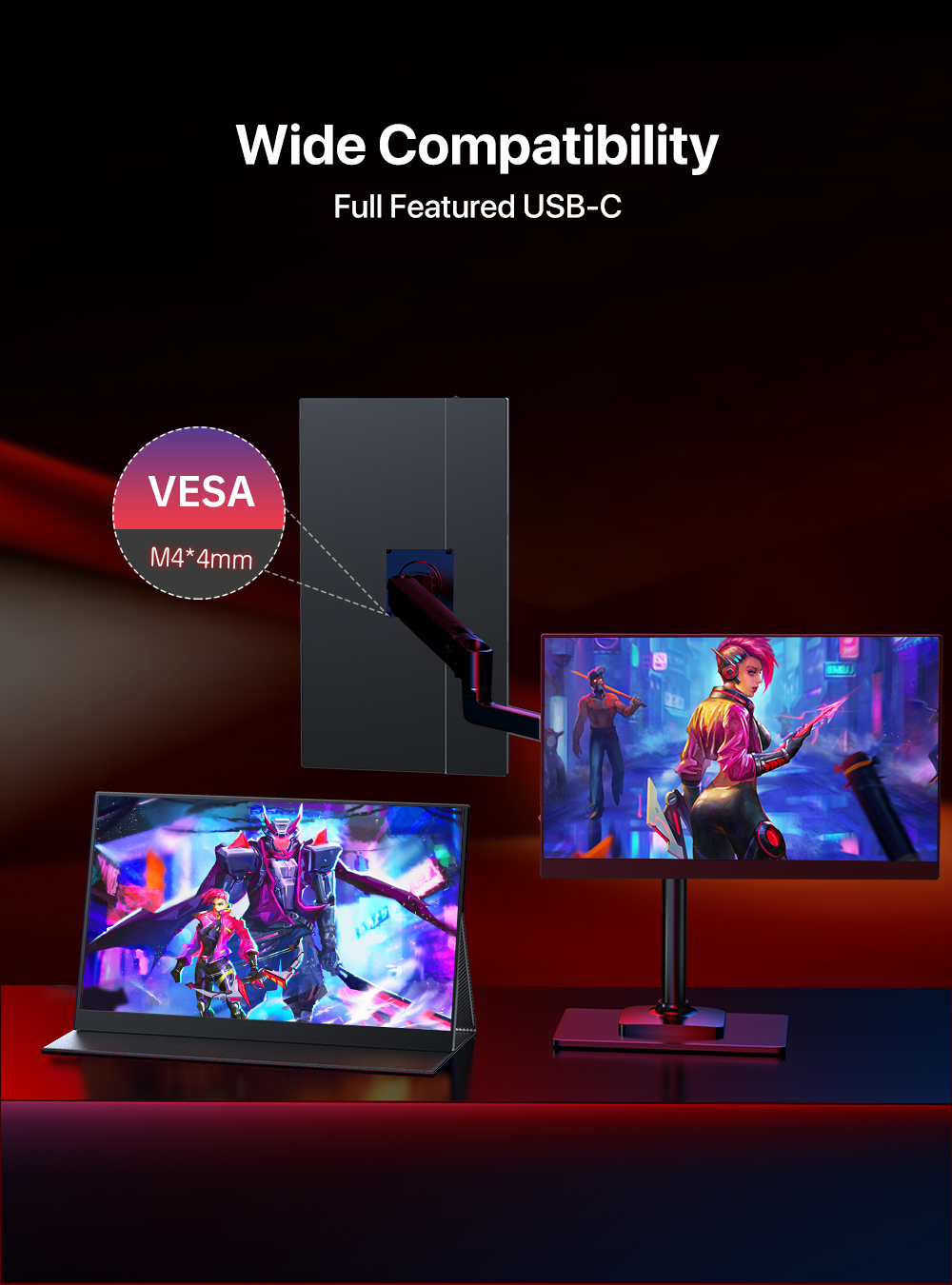 17.3" Портативный монитор с магнитным чехлом Uplays K8 FHD IPS 1920x1080, 144 Гц
