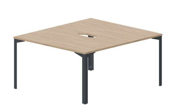 Составной стол на 2 рабочих места 138х156,6х75см (2 эргономичных выреза)