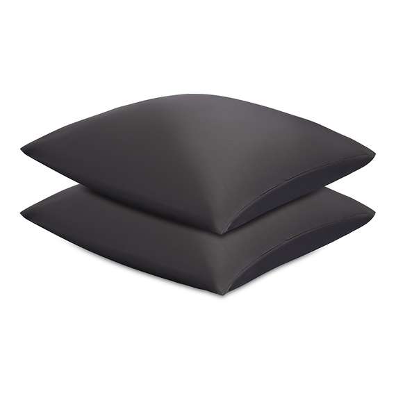 Набор наволочек из премиального сатина темно-серого цвета из коллекции essential, 70х70 см