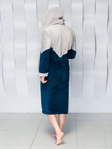 Халат мужской DIEGO с капюшоном морская волна &quot;Polens&quot;