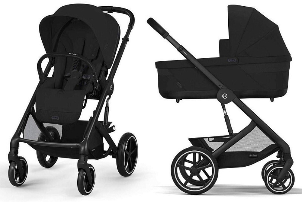 Коляска Cybex Balios S Lux BLK complete Cloud G Lava Grey 3 в 1 Moon Black с дождевиками