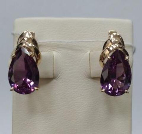 Серьги из золота с александритом