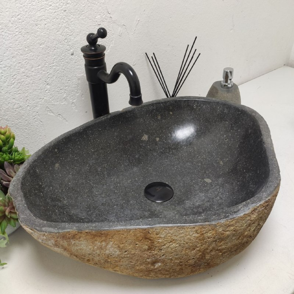 Раковина из речного камня RS-62010 (58*45*16)