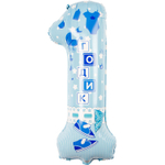 Шар Фольгированный Цифра 1 ГОДИК Малыш (Голубой)