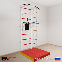 Шведская стенка Sv Sport усиленная 6724 (Турник стандарт/Брусья/Лестница/Мат 1м)