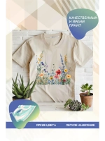 Термонаклейка на одежду, термопринт Цветок