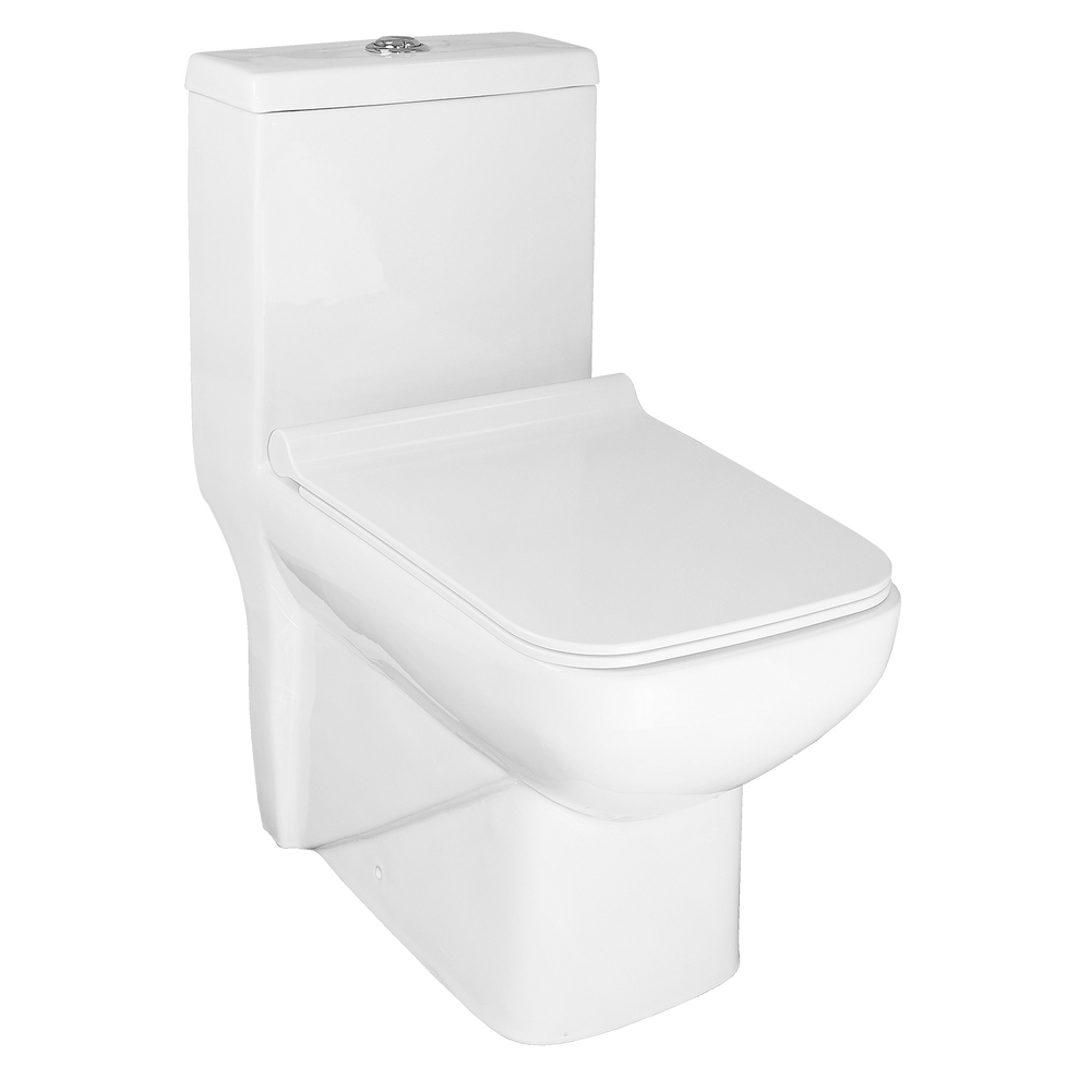 AZ-1169 Azario ZENO Унитаз-моноблок с сиденьем Slim микролифт дюропласт 640*365*740 мм ободковый (воронкообразный смыв)