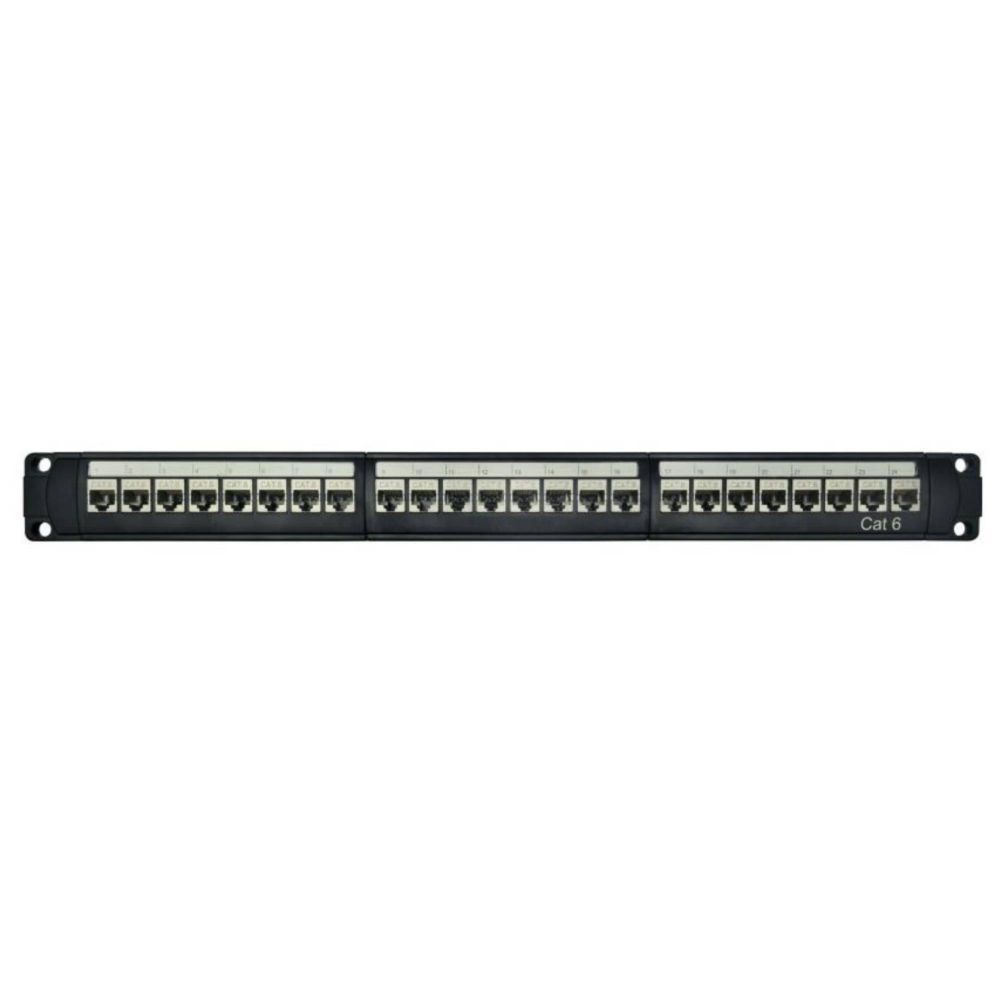 Патч-панель модульная 19&quot;, 1U, CAT6, 24 порта RJ45, экранированная