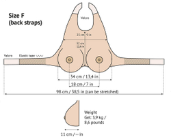 Силиконовая накладная грудь, Размер F (5Й) на обхват 90-110 см с застежками на шее и за спиной