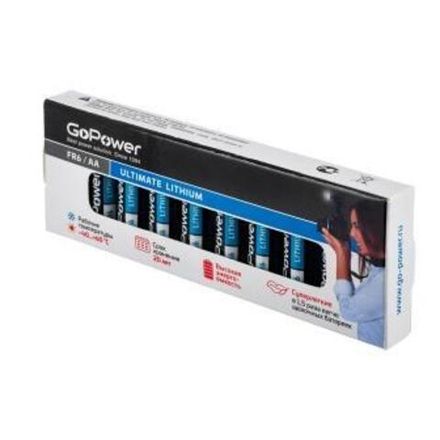 Батарейка GoPower FR6 AA BOX10 Lithium 1.5V