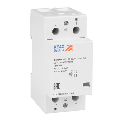 Контактор модульный OptiDin MK-100-6320-230AC (L) 63A 2НО КЭАЗ 343734