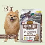 Сухой корм для собак Деревенские лакомства Холистик Премьер для животных мелких пород, с уткой и рисом, 3 кг