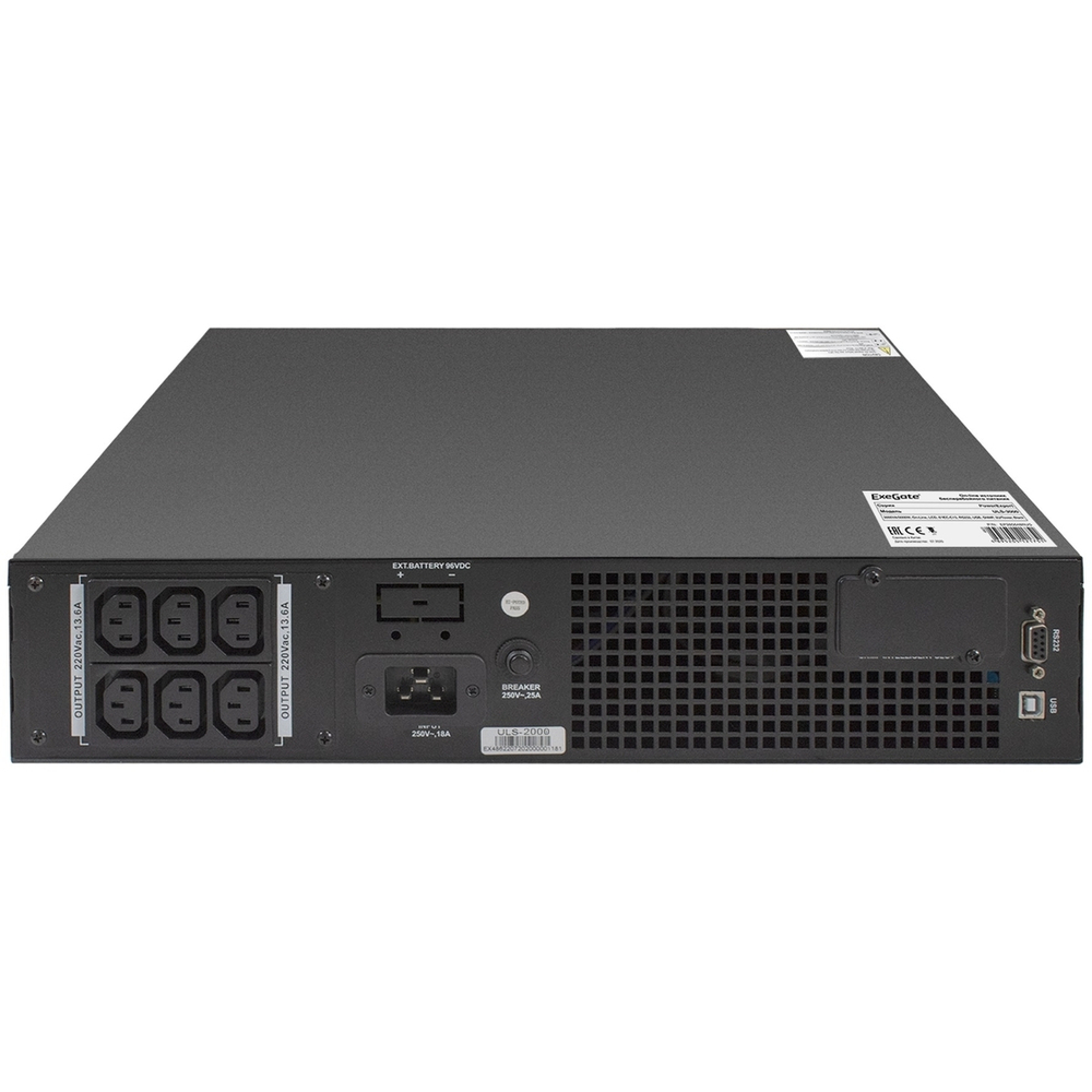 Источник бесперебойного питания  Exegate PowerExpert ULS-2000.LCD.AVR.C13.USB.RS232.SNMP.2U