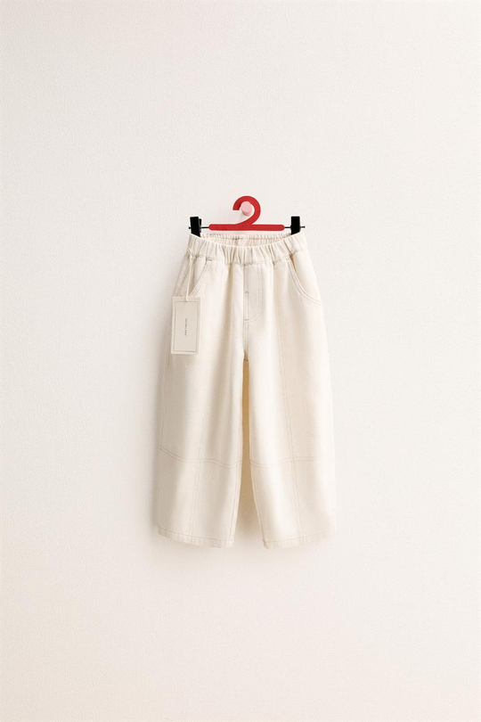 ZARA TIMELESS - БРЮКИ BAGGY В КЛЕТКУ ИЗ ТВИЛА, ЭКРЮ