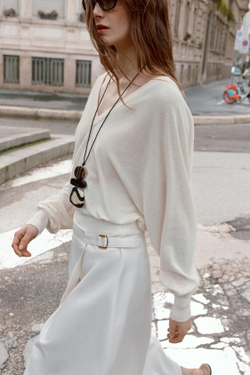 ZARA ЮБКА-ПАРЕО МИДИ С ПРЯЖКОЙ, БЕЛЫЙ