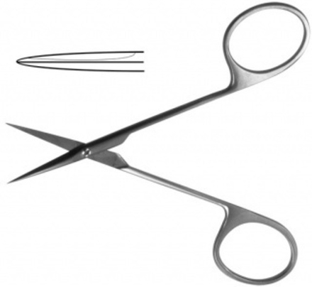 ТМ- Н-41-1 Ножницы глазные остроконечные прямые, 113 мм