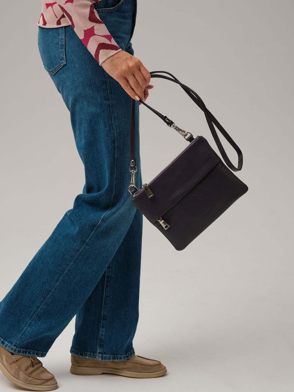 Крос-боди сумка Deboro 3017 пыльно-фиолетовый