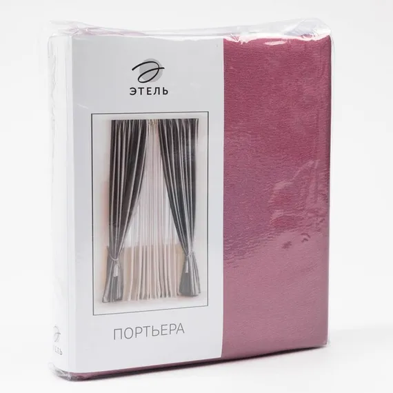 Штора портьерная &quot;Этель&quot; ширина 135 см, высота 250 см, цвет фиолетовый, глянцевая