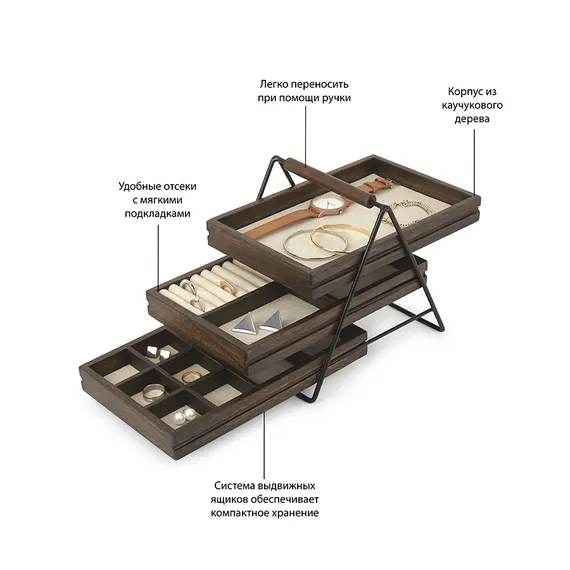 Шкатулка для украшений Terrace орех