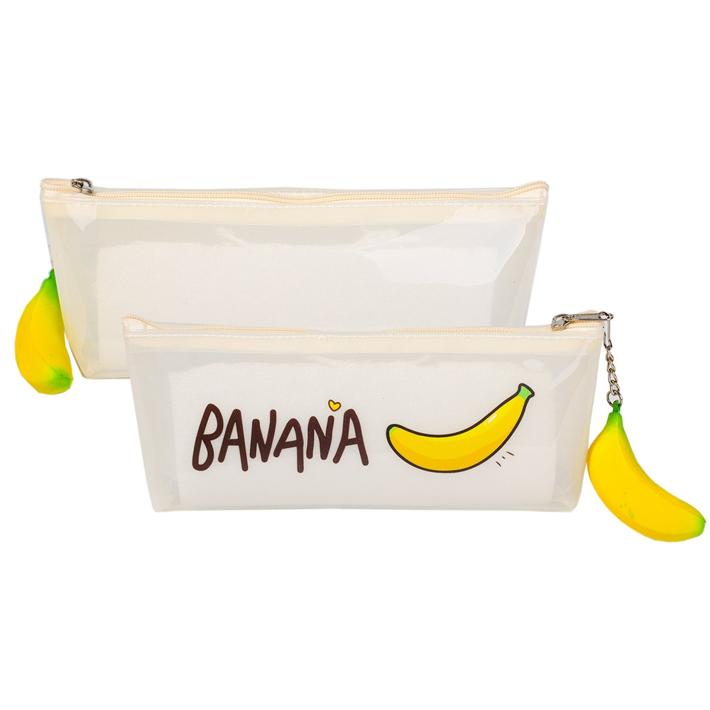 Пенал - косметичка Alingar, ПВХ, молния, брелок, 210 х 80 х 40 мм, "Фрукт", микс (фиолет,роз,голуб,бел,сирен)