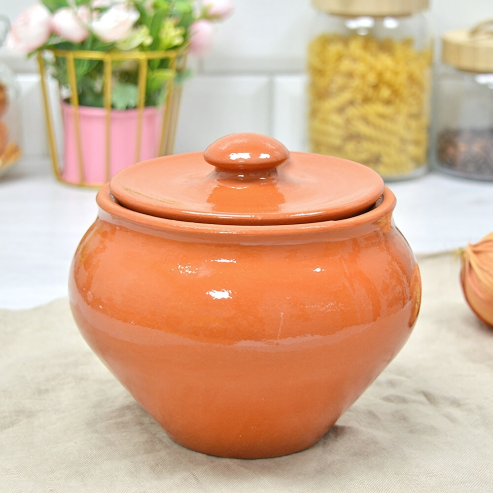 Горшок для запекания керамический 0,9л терракот