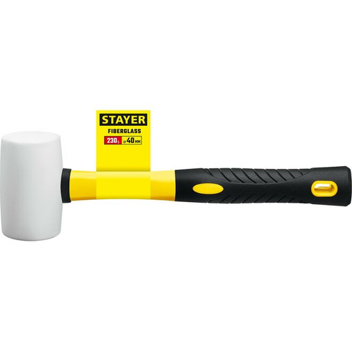 Киянка STAYER "PROFI" резиновая БЕЛАЯ, с фиберглассовой ручкой, 230г