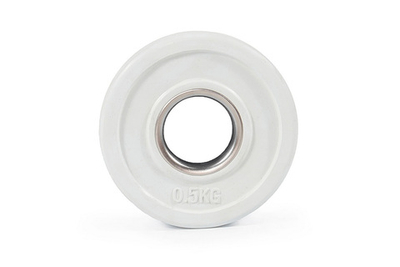 Цветной тренировочный диск 0,5 кг (малый, цвет - белый)