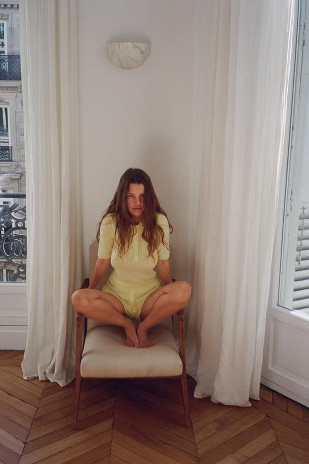 ZARA ШОРТЫ ИЗ ХЛОПКОВОЙ СМЕСИ С ПУГОВИЦАМИ, ЖЕЛТЫЙ