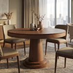 Стол круглый обеденный Bilbo (120+40) шпон