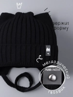 Шапка для девочки с ушками осенняя