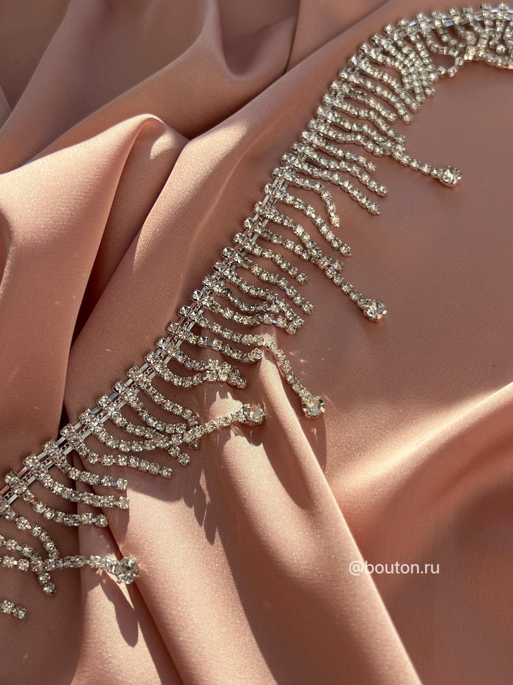Бахрома стразы с каплей 4,5 см