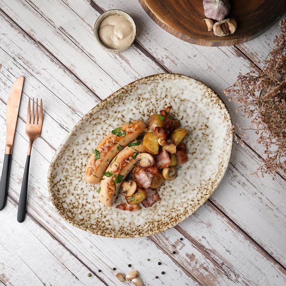 Блюдо овальное 33*24,5 см h3,2 см Brown Spider Silk P.L. Proff Cuisine [1]