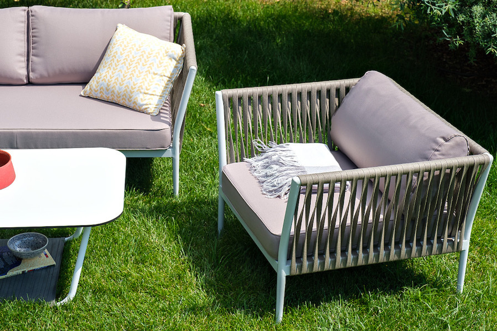 "Касабланка" лаунж-зона плетеная из роупа 4-местная, цвет серый