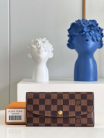 Louis Vuitton Wallet Damier Ebene/ Red