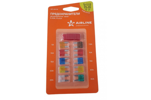 Предохранители флажковые Мини 5-30А 10шт Аирлайн